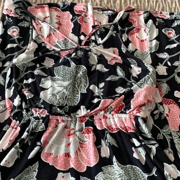 LOFT Black and Pink Sleeveless Sundress - Picture 3 of 5